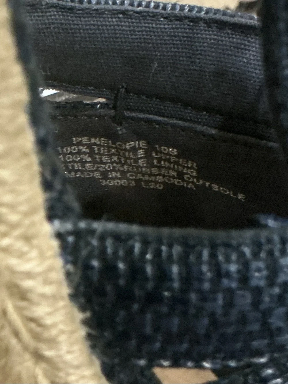 Lauren Ralph Lauren PENELOPE Navy Blue Woven Espadrille Wedge Slingback